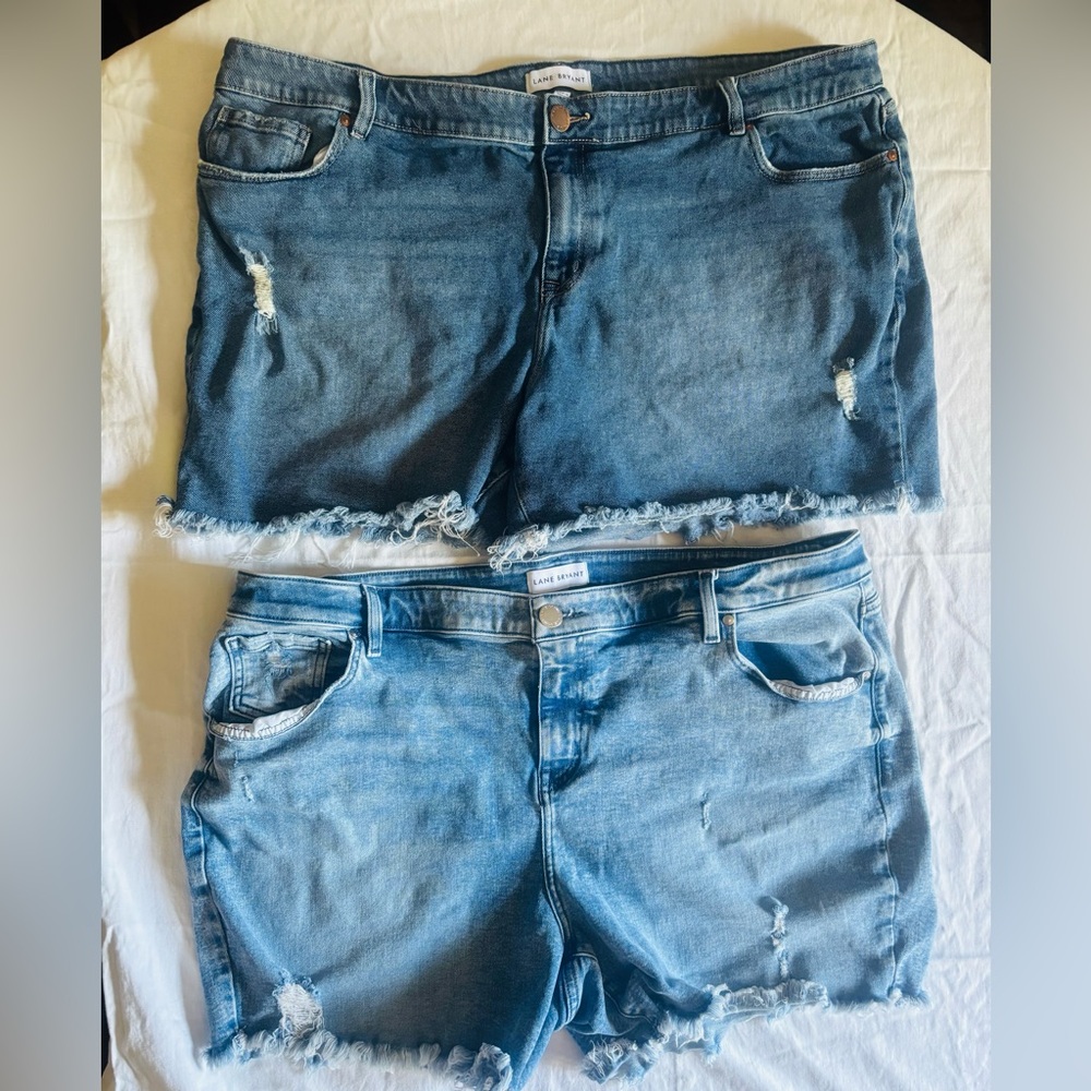 Lane Bryant Distressed Denim Shorts Set Size 20